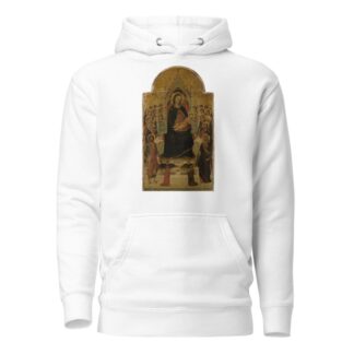 Madonna and Child Enthroned with Angels, Saints and Donors by Jacopo del Casentino Hoodie