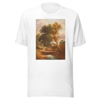 Peasants walking by a stream by Joseph Horlor T-Shirt