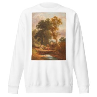 Peasants walking by a stream by Joseph Horlor Sweatshirt