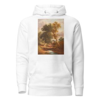 Peasants walking by a stream by Joseph Horlor Hoodie