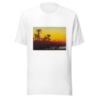 Sunset over the Nile by Charles Théodore Frère T-Shirt