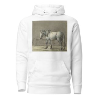 Staand paard in een stal, naar links by Jean Bernard Hoodie