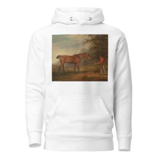 A Bay Horse Approached by a Stable-Lad with Food and a Halter by George Garrard Hoodie