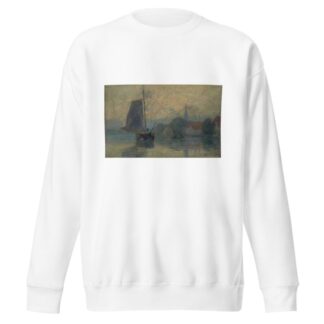 Bords de la Schie à Delft, effet de brouillard by Albert Lebourg Sweatshirt