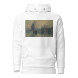 Bords de la Schie à Delft, effet de brouillard by Albert Lebourg Hoodie