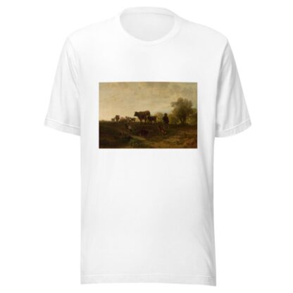 Shepherd with cattle by Friedrich Voltz T-Shirt