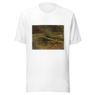 Bridge over a stream by Christian Friedrich Gille T-Shirt