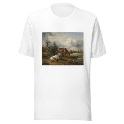 Schimmel und Fuchs auf der Weide by Friedrich August Matthias Gauermann T-Shirt