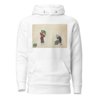 Picking up tea boxes & carrying them away by Anonymous Hoodie