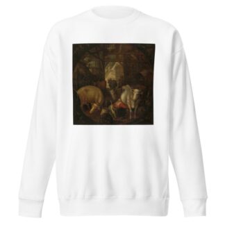 Cows in a stable; witches in the four corners by Roelant Savery Sweatshirt