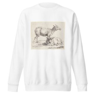 Et stående og et liggende får by Nicolaes Pietersz. Berchem Sweatshirt