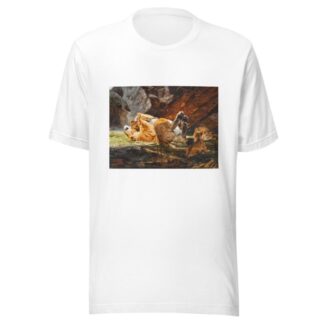 A lioness with playing cubs by Richard Friese T-Shirt
