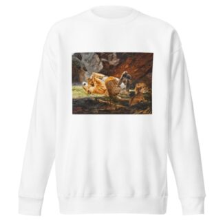 A lioness with playing cubs by Richard Friese Sweatshirt
