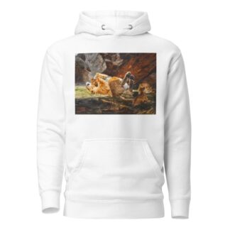 A lioness with playing cubs by Richard Friese Hoodie