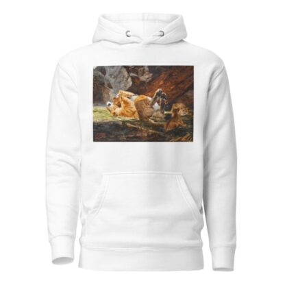 A lioness with playing cubs by Richard Friese Hoodie