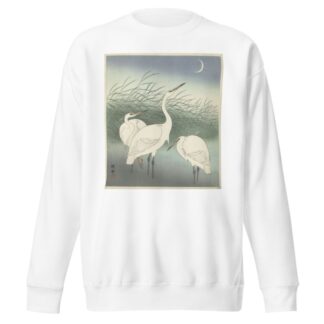 Herons in shallow water by Ohara Koson Sweatshirt
