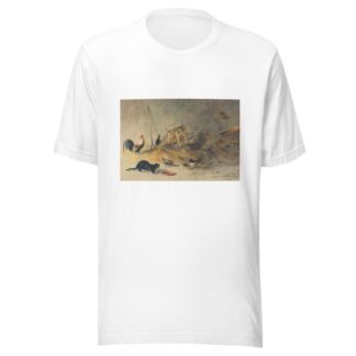 A Cat and Chickens by Newton Limbird Smith Fielding T-Shirt
