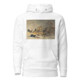 A Cat and Chickens by Newton Limbird Smith Fielding Hoodie