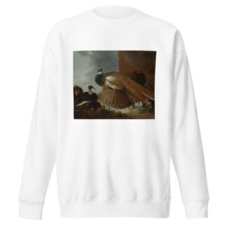 A peacock, a pair of ducks, rabbits and a turkey in a landscape by Gijsbert Gillisz. de Hondecoeter Sweatshirt
