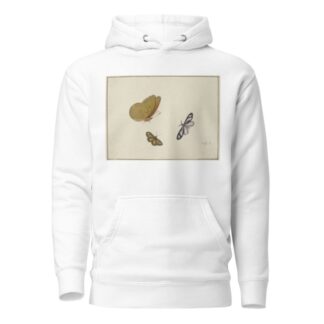 Ein gelber, ein schwarz-gelber und ein schwarz-weißer Schmetterling by Herman Henstenburgh Hoodie