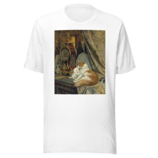 A Mother Cat and her Kitten with a Bracket Clock by Henriëtte Ronner-Knip T-Shirt