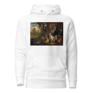 A peacock, chickens, pigeons and other birds in a landscape by Pieter Casteels III Hoodie