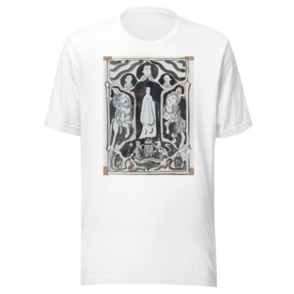 Ontwerp met staande vrouw met ruiters aan weerszijden by Carel Adolph Lion Cachet T-Shirt
