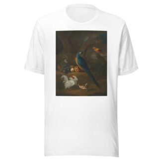 A macaw and other birds in a landscape by Leonard Hübner T-Shirt