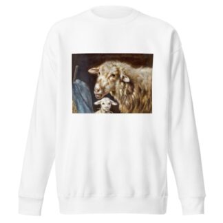 Mutterschaf mit Lamm im Stall by Friedrich Otto Gebler Sweatshirt