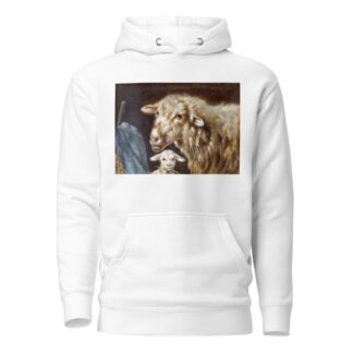 Mutterschaf mit Lamm im Stall by Friedrich Otto Gebler Hoodie