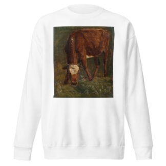 Grazing red heifer. Study by Johan Thomas Lundbye Sweatshirt