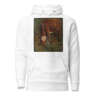Grazing red heifer. Study by Johan Thomas Lundbye Hoodie