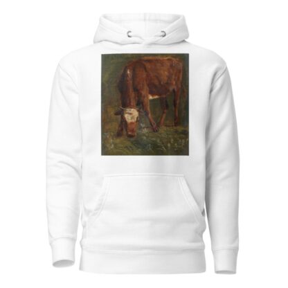 Grazing red heifer. Study by Johan Thomas Lundbye Hoodie