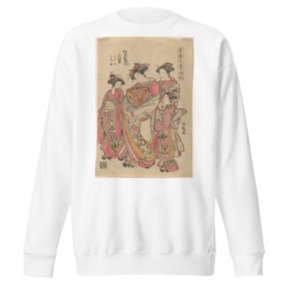 Courtesan Hanamusaki and Attendant by Koryûsai Isoda Sweatshirt