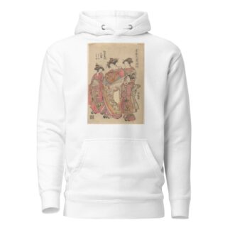 Courtesan Hanamusaki and Attendant by Koryûsai Isoda Hoodie