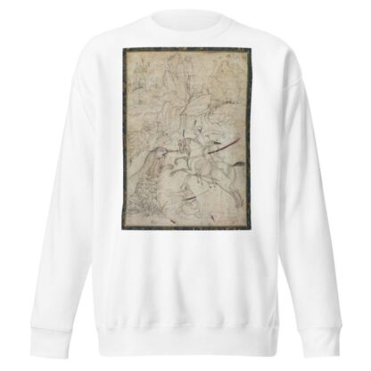 A Mounted Prince Hunting Lion in a Rocky Landscape by Khem Karan Sweatshirt