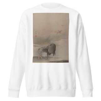 Boy with Cow at the River’s Edge by Hashimoto Gahō Sweatshirt