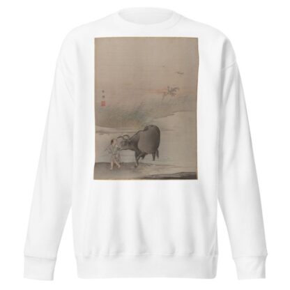 Boy with Cow at the River’s Edge by Hashimoto Gahō Sweatshirt