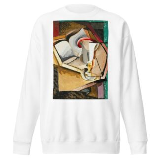 Still life with cup and book by Antonin Procházka Sweatshirt