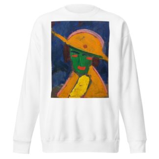 Grüne Frau mit gelbem Hut I by Hermann Stenner Sweatshirt