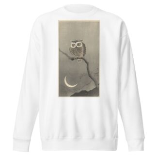 Long-eared owl on bare tree branch by Ohara Koson Sweatshirt