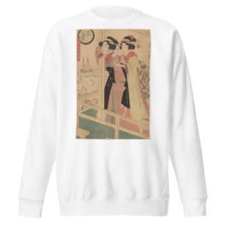 Two Women Looking Out at Sea by Kikukawa Eizan Sweatshirt