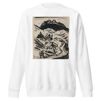 Landscape with two figures by Arnold Peter Weisz-Kubínčan Sweatshirt