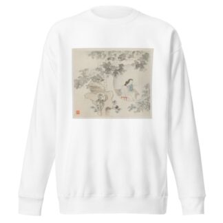 Two Women Sit at a Table within a Circle Visible in a Landscape by Hua Yan Sweatshirt