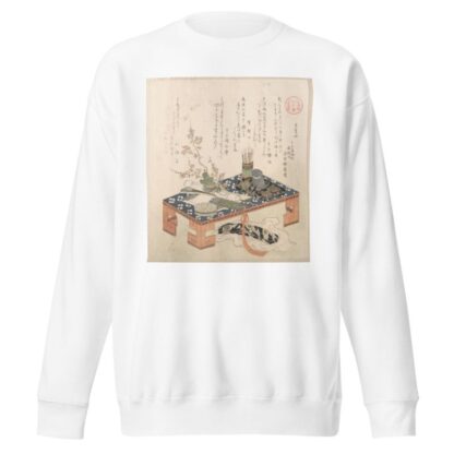 Desk with Writing Set and Plum Flowers by Kubo Shunman Sweatshirt
