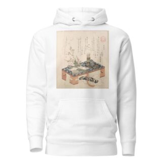 Desk with Writing Set and Plum Flowers by Kubo Shunman Hoodie
