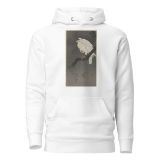 Snowy eagle on a tree branch by Ohara Koson Hoodie