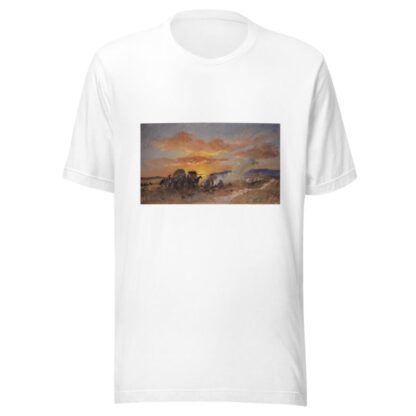 Campfire at Sunrise in the Laramie Plains by Frank Buchser T-Shirt