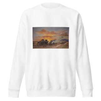 Campfire at Sunrise in the Laramie Plains by Frank Buchser Sweatshirt