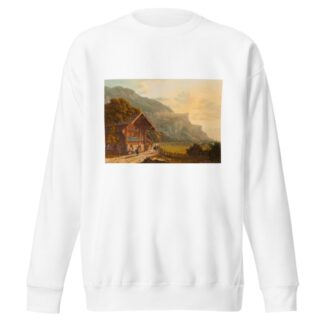 Vue de la promenade de Meiringen à la chute du Reichenbach by Heinrich Meichelt Sweatshirt
